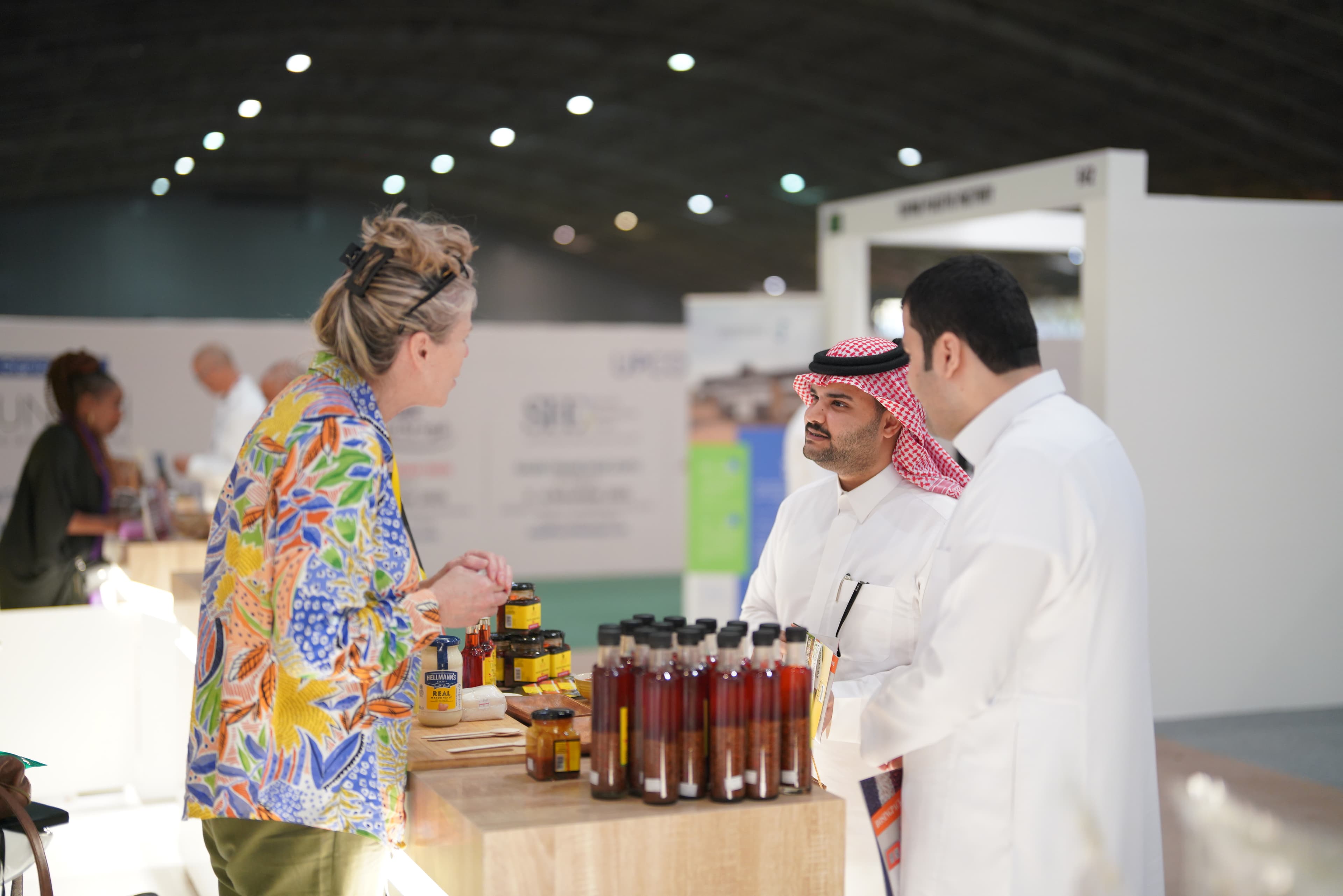 Exhibition hall — buyers meeting exhibitors