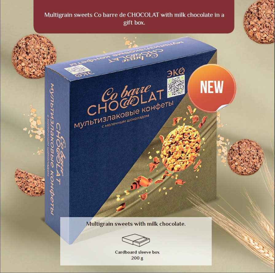 Premium line of Multigrain sweets Co barre de CHOCOLAT with natural milk chocolate