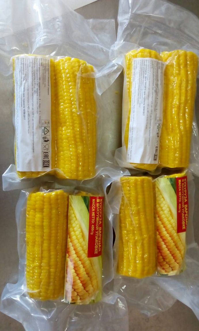 Vacuum Packed Sweet Corn on Cob Twins Cob Pack / Pouch