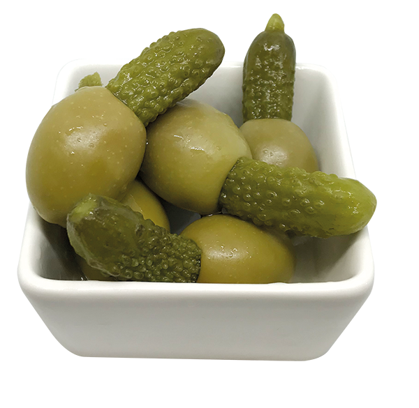 GREEN OLIVES STUFFED WITH CUCUMBER