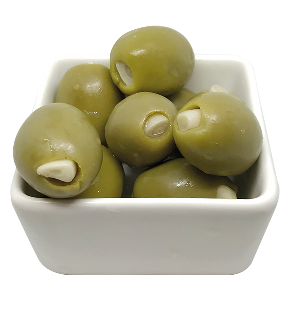 GREEN OLIVES STUFFED WITH GARLIC